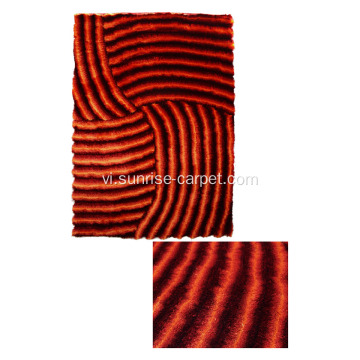 Polyester rậm Rug với thiết kế 3D